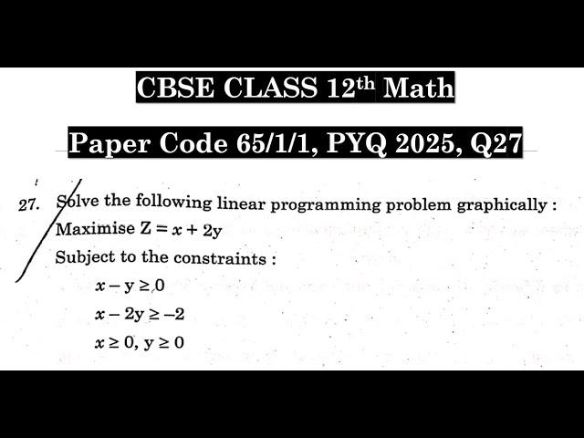 Solve the following linear programming problem graphically: Maximize Z = x + 2y Subject to the const