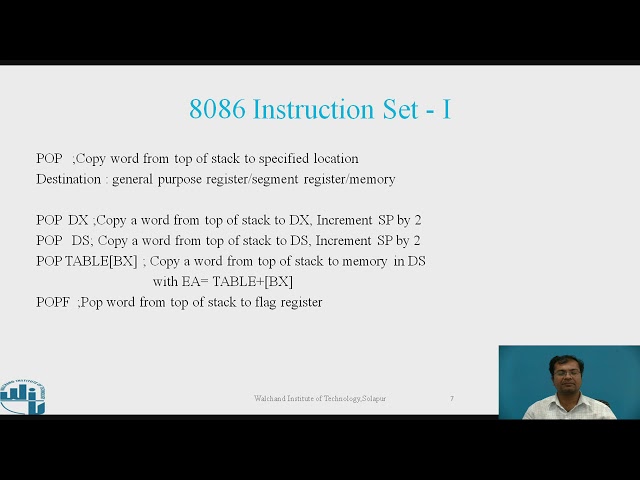 8086 Instruction set  I