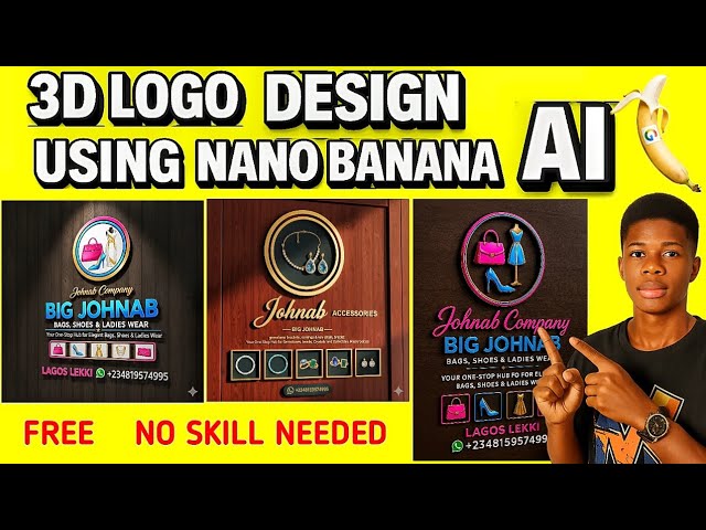 How To Create Stunning 3D Logo Design With Google Nano Banana | Free AI Tools Tutorial For Beginners