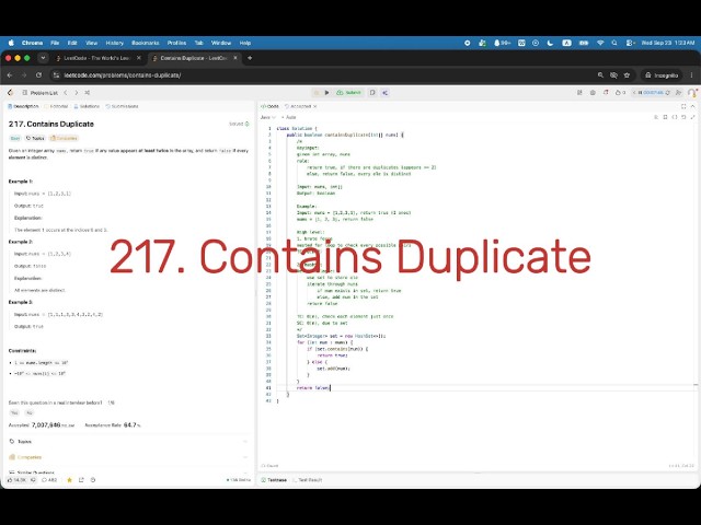Contains Duplicate - Leetcode 217 - Java