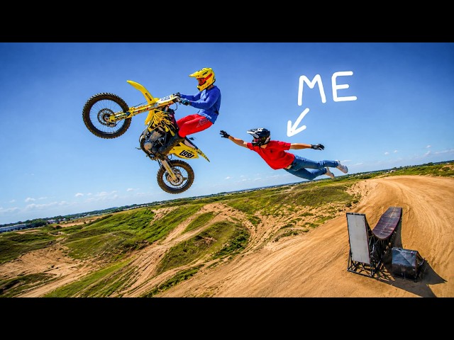 Human Catapult vs. Dirt Bike *Mid Air Grab*