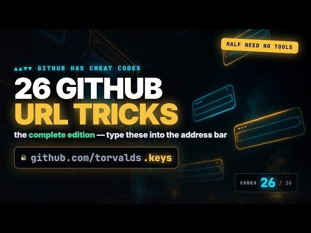 26 GitHub URL Tricks — The Complete Edition (Half Are Built Into GitHub)