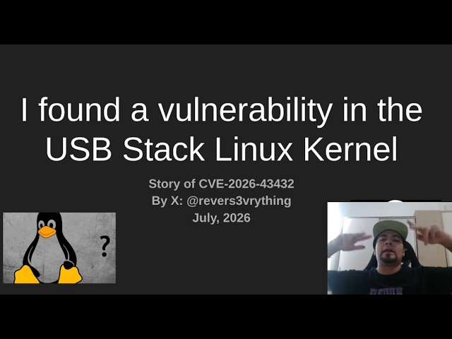 I discovered a vulnerability in the Linux Kernel USB Stack CVE-2026-43432
