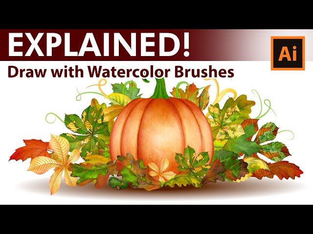 How to draw a Pumpkin with Watercolor Brushes - Adobe Illustrator Tutorial