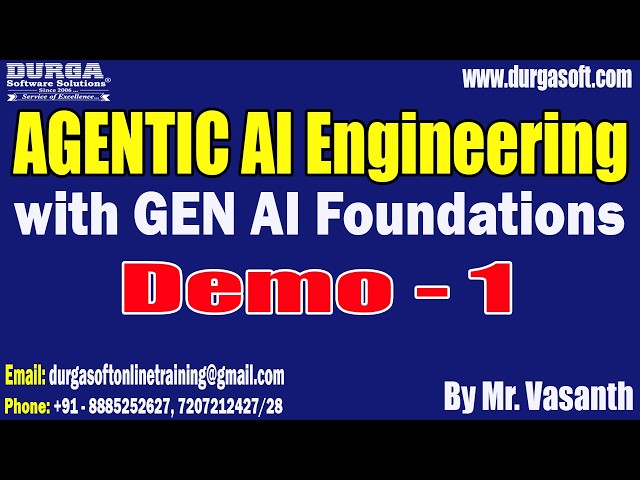 AGENTIC AI Engineering with GEN AI Foundations tutorials || Demo - 1 || by Mr. Vasanth