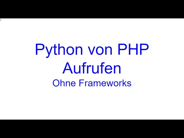 Python Web API mit PHP Aufrufen - Ohne Frameworks | Kovolff