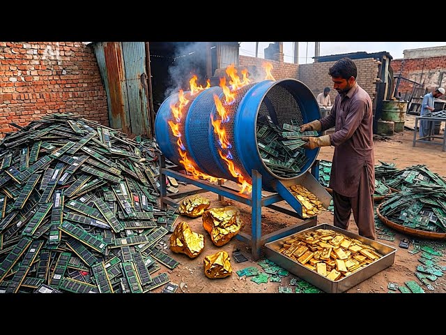 How Computer RAM Are Turned Into 24K Gold | Amazing Old PC Rams Recycling Process in Factory