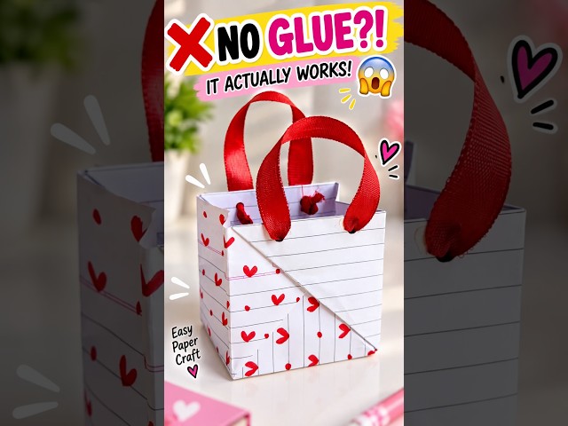 ❌ No Glue Paper Bag DIY 😱 | Easy Paper Bag Making | DIY Gift Bag Tutorial #shorts