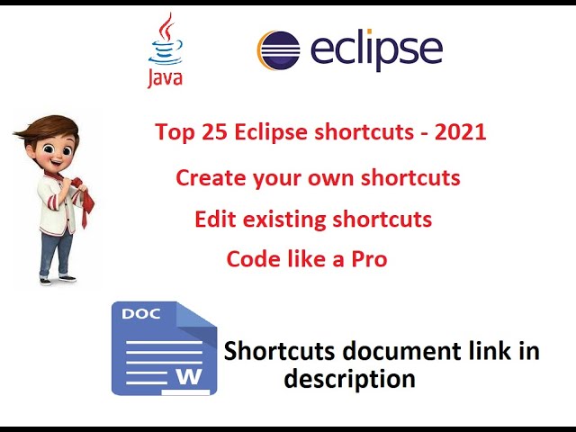 Top 25 Eclipse Shortcuts - Code like a Pro in Eclipse - With Document Link  - 30 mins - 2021 Latest