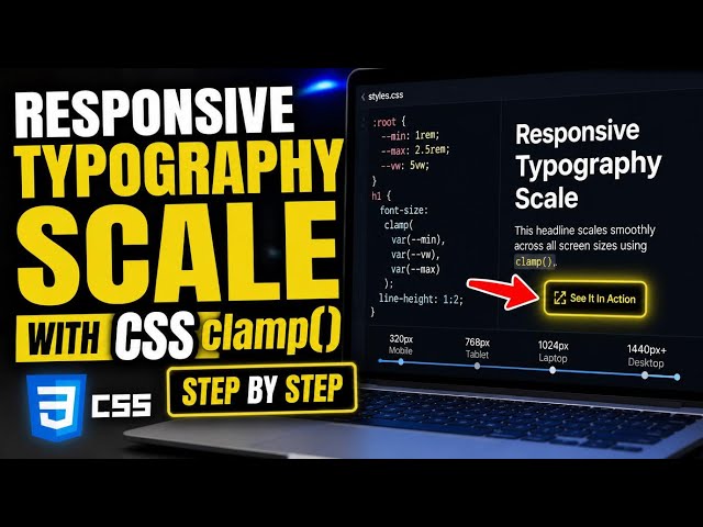 How to configure responsive typography scale with CSS clamp() - Step By Step