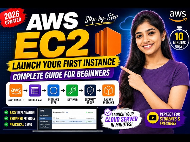 AWS EC2 Explained for Beginners 🚀 | How to Launch Your First EC2 Instance Step-by-Step (2026)