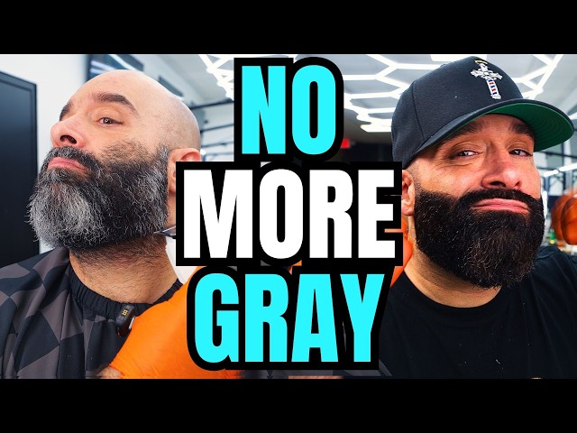 Straight Razor Beard Lineup + Full Gray Coverage ASMR