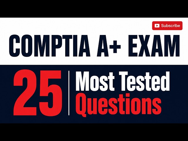 CompTIA A+ 2026: The 25 Most Tested Practice Questions (Core 1 & Core 2) #comptiaexam #comptiaa