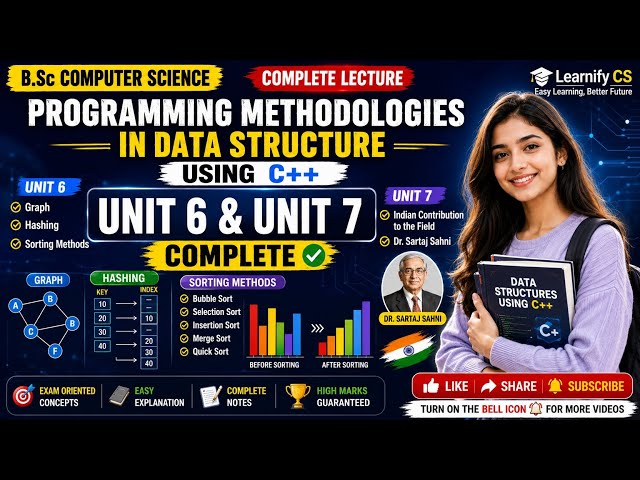 Programming Methodologies in Data Structure Using C++ | Unit 6 & 7 Complete 🔥 B.Sc CS
