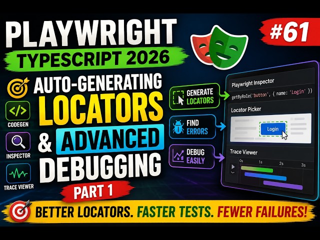 61. Auto-generating locators and advanced debugging - Part 1 | Playwright TypeScript 2026