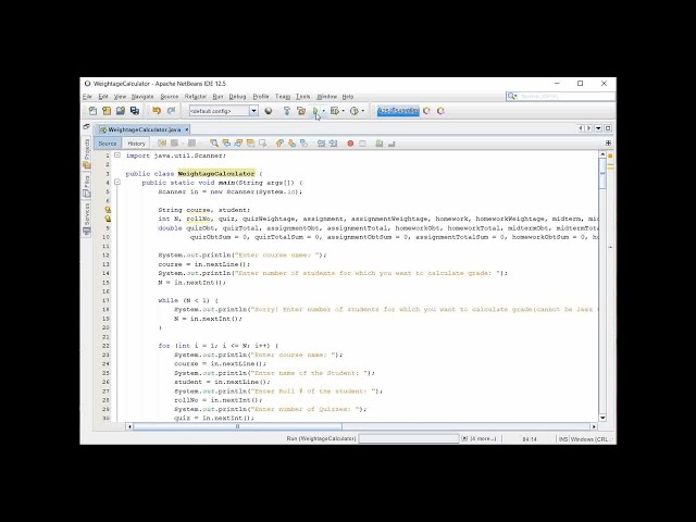 Exam Weightage Calculator in JAVA