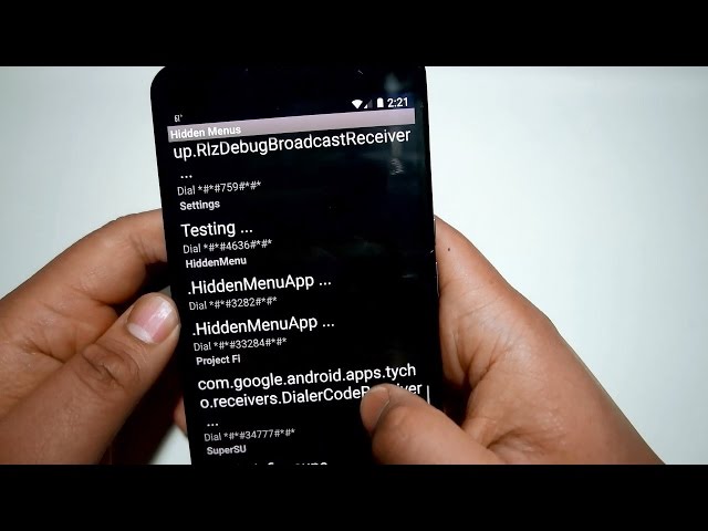 Android Hidden Menus App