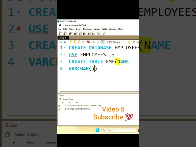 SQL CREATE TABLE Explained Simply | #shorts #ytshorts #youtubeshorts