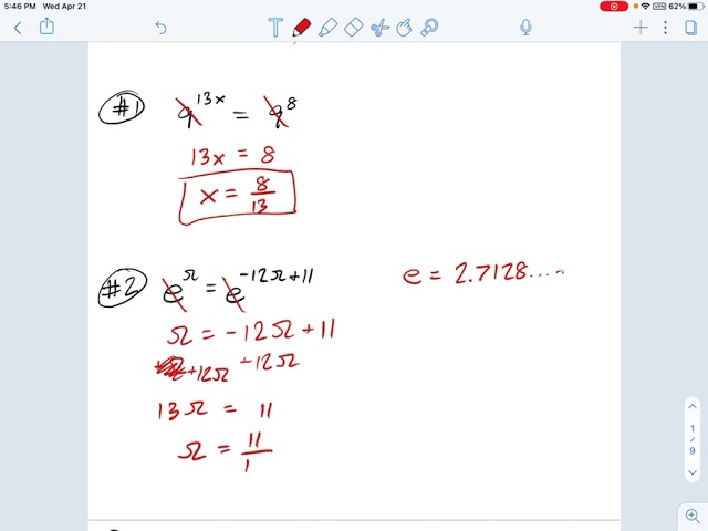 SM3.06.12 - Intro Solving Exponential Equations with Exponential Equality
