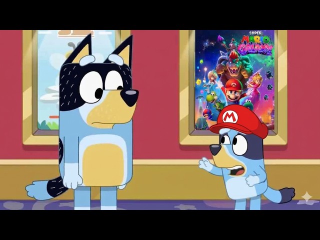 BLUEY EN EL CINE CON SUPER MARIO GALAXY #gorilonbanano #memes #humor #memesvideos #blueybingo