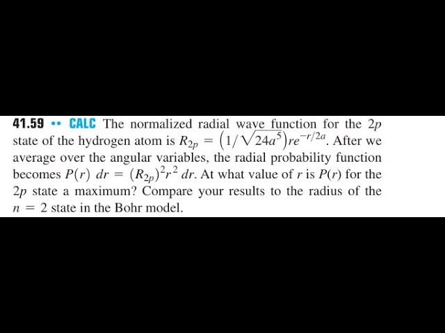 The normalized radial wave function for the 2 state of the hydrogen atom is After we average over th