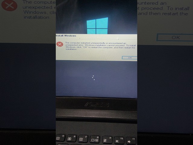 The computer restarted unexpectedly or encountered an unexpected error windows 10 Solution #shorts
