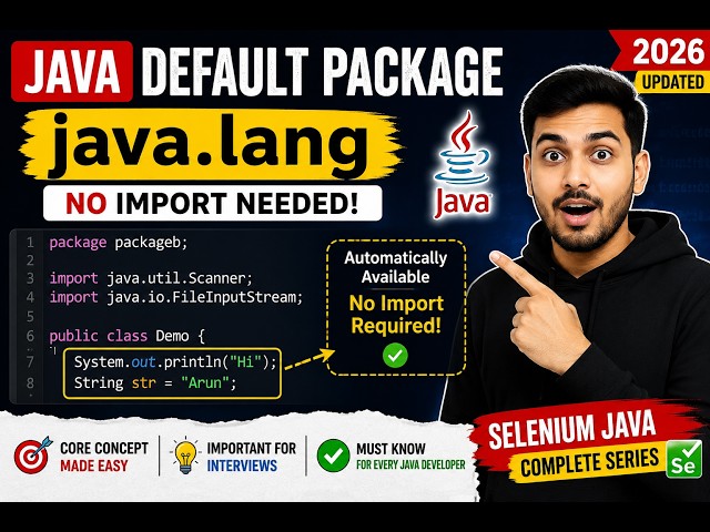 241. About default package in Java - java dot lang (Selenium Java 2026)