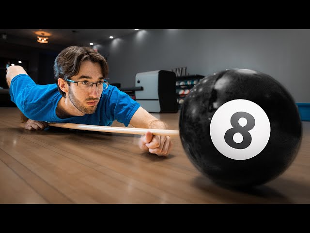 Bowling Challenge with POOL STICKS!!