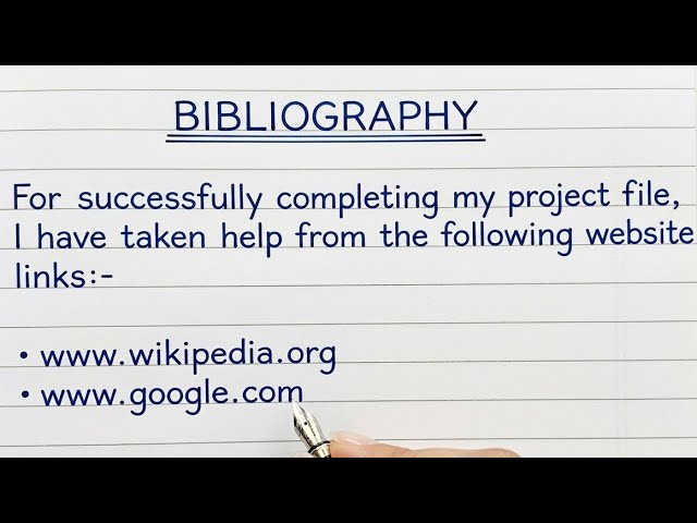Bibliography l Bibliography in English l Bibliography Writing Format l Bibliography Explained l