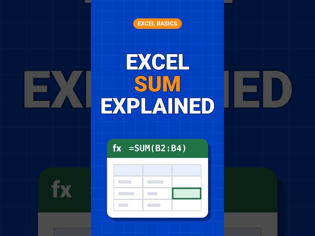 SUM Function in Excel Explained in 45 Seconds #Shorts | Siddam Bharat