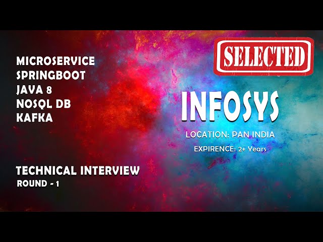 SELECTED | INFOSYS | Java microservice spring boot real time interview