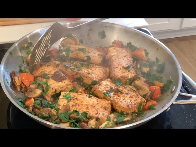 Learn how to cook Lemon Pepper Tofu with mushrooms