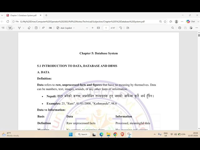 Chapter 5 Database System (Part 1)