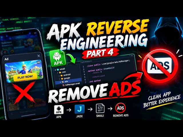 APK Reverse Engineering Part 4 | Remove Ads from Android Apps 🔥