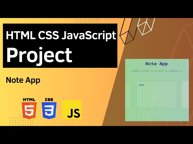 HTML CSS JavaScript Project - Note App