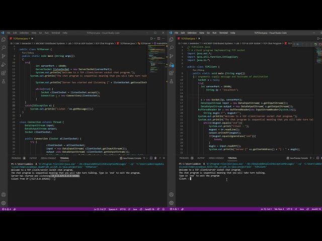 Simple chat program using Java TCP Socket Programming