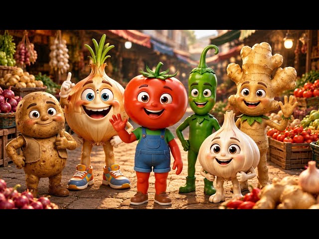 সবজি বাজারের মজার কাণ্ড|😂 Vegetables cartoon video | বাংলা AI Cartoon Comedy Video |😂