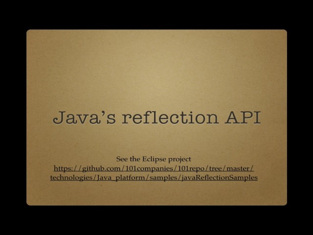 Basics of Java reflection