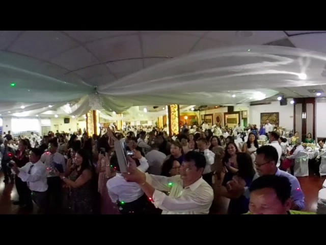 Meychan & Vernchiem's Wedding - Guests Dancing to Thai Singers, 3 of 4 (360° Video)