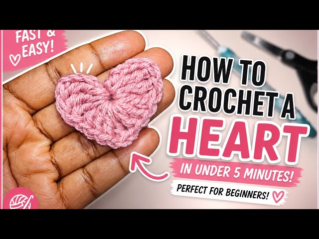 How to Crochet a Simple Heart ❤️ | Easy Beginner Tutorial #crochet #youtube 