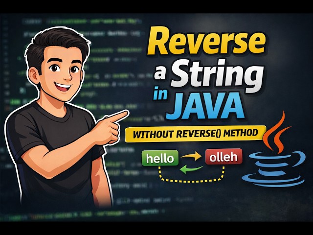 Reverse a String in Java (Without using reverse method) | Step-by-Step