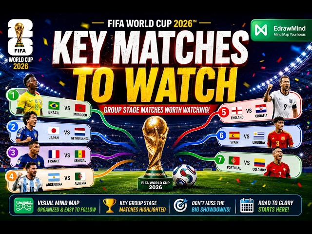 2026 FIFA World Cup Group Stage: Must-Watch Matches in an EdrawMind Mind Map