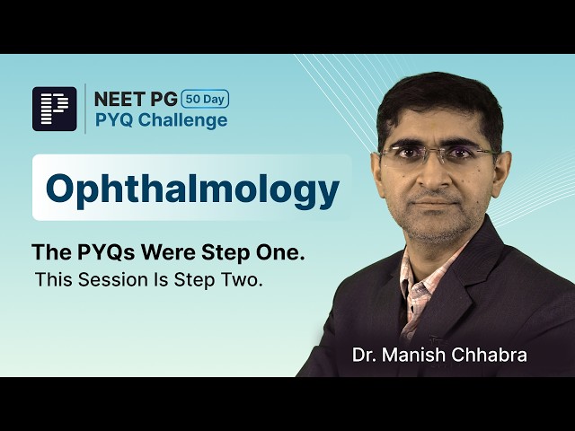 Ophthalmology PYQs LIVE | NEET PG 2026 | 50-Day PYQ Challenge | Dr. Manish