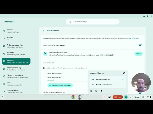Chromebook: invoermethoden toevoegen