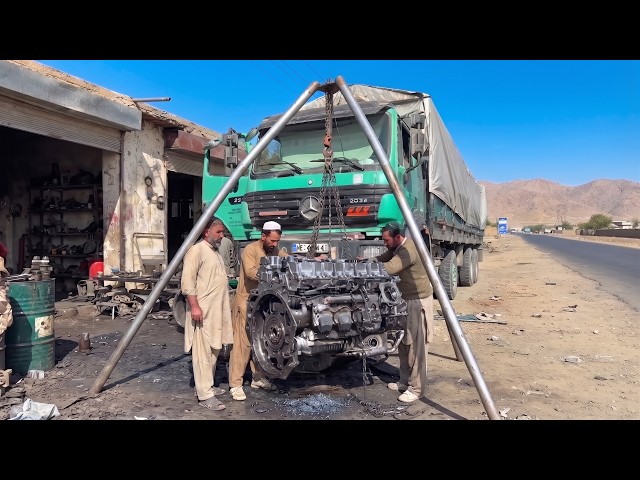 The Skill of a Pakistani Mountain Man Repairing a Complex Mercedes Truck Engine-@Mechanical-Hands