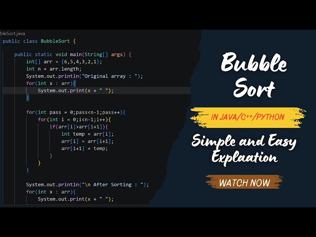 Bubble Sort in Java | Dry Run + Code + Time & Space Complexity | DSA Tutorial 🚀