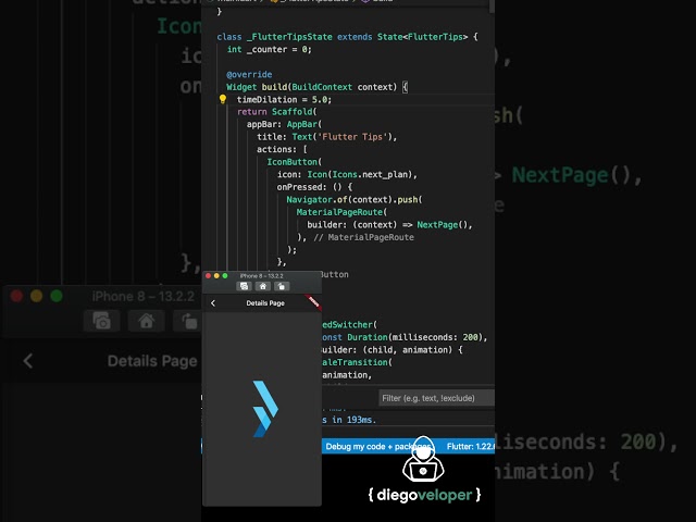 Flutter Tip | Acelera/Desacelera animaciones global | #Shorts