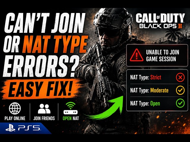 BO2 PS5 NAT Type Strict & Can't Join Error FIXED! 2026
