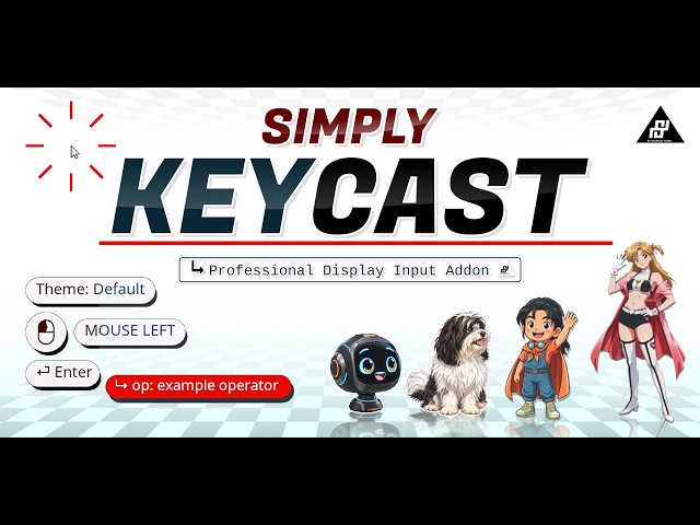 Simply KeyCast: Visualización profesional de entradas - Add-on para Blender
