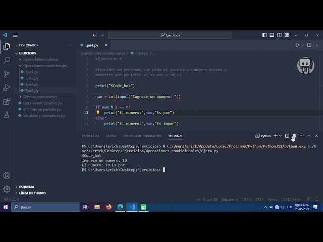 PROGRAMA EN PYTHON | SABER SI UN NÚMERO ES PAR O IMPAR / ASMR